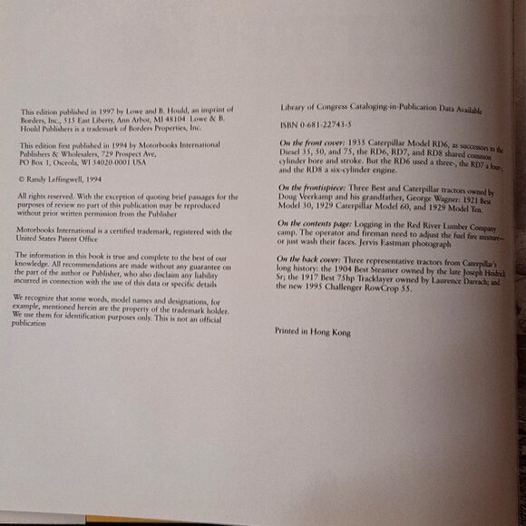 Caterpillar Dozers & Tractors Hardcover Randy Leffingwell - Picture 4 of 10